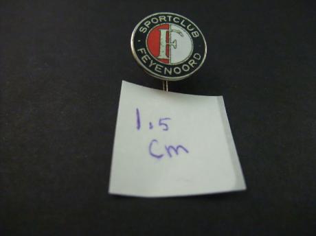 Feyenoord Rotterdam logo ( 1.5 cm) emaille uitvoering zilverkleurige letters